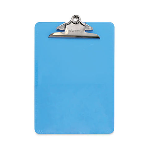 Plastic Clipboard With High Capacity Clip, 1.25" Clip Capacity, Holds 8.5 X 11 Sheets, Translucent Blue