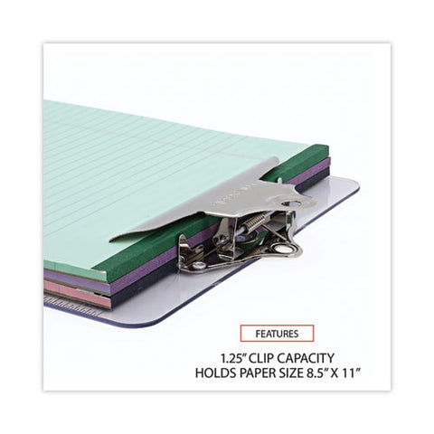 Plastic Clipboard With High Capacity Clip, 1.25" Clip Capacity, Holds 8.5 X 11 Sheets, Clear