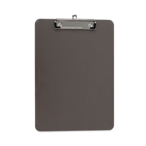 Plastic Clipboard With Low Profile Clip, 0.5" Clip Capacity, Holds 8.5 X 11 Sheets, Translucent Black