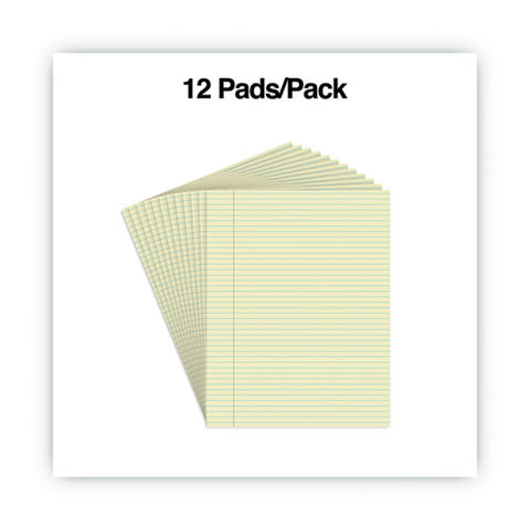 Glue Top Pads, Narrow Rule, 50 Canary-yellow 8.5 X 11 Sheets, Dozen