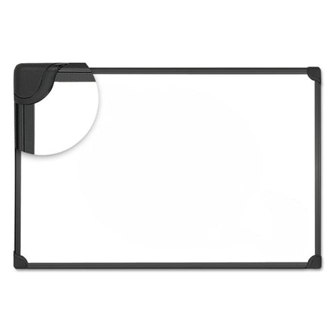 Design Series Deluxe Magnetic Steel Dry Erase Marker Board, 24" X 18", White Surface, Black Aluminum/plastic Frame