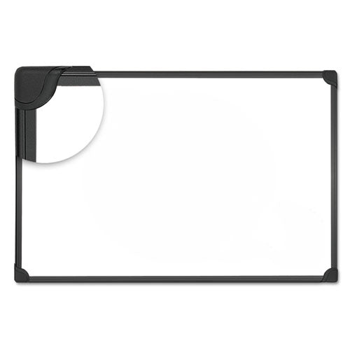 Design Series Deluxe Magnetic Steel Dry Erase Marker Board, 36" X 24", White Surface, Black Aluminum/plastic Frame