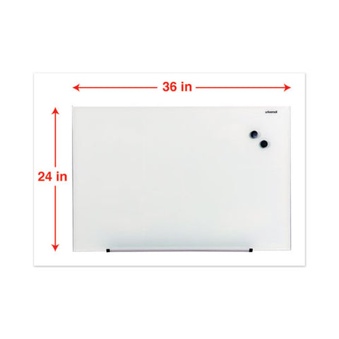 Frameless Magnetic Glass Marker Board, 36" X 24", Translucent Frost Surface