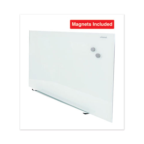 Frameless Magnetic Glass Marker Board, 48" X 36", White Surface