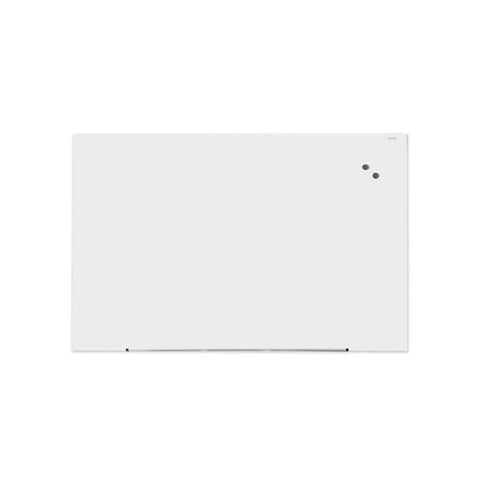 Frameless Magnetic Glass Marker Board, 72" X 48", White Surface