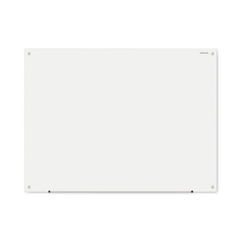 Frameless Glass Marker Board, 48" X 36", White Surface