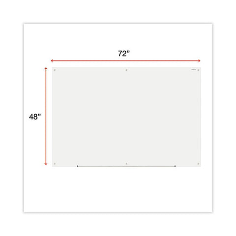 Frameless Glass Marker Board, 72" X 48", White Surface