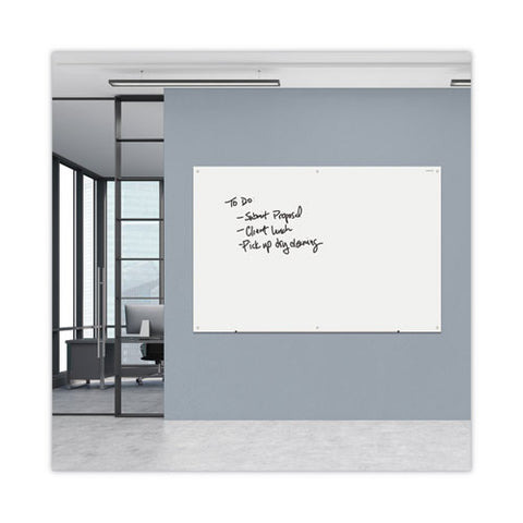 Frameless Glass Marker Board, 72" X 48", White Surface