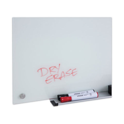 Frameless Glass Marker Board, 72" X 48", White Surface