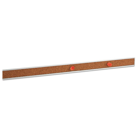 Cork Bulletin Bar, 1" X 18", Brown/silver