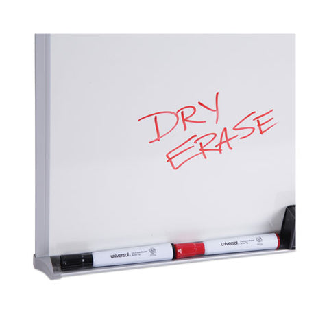 Melamine Dry Erase Board With Aluminum Frame, 48" X 36", White Surface, Anodized Aluminum Frame