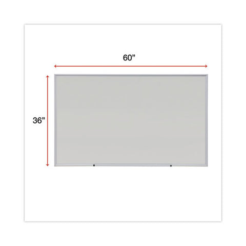 Deluxe Melamine Dry Erase Board, 60" X 36", White Surface, Anodized Aluminum Frame