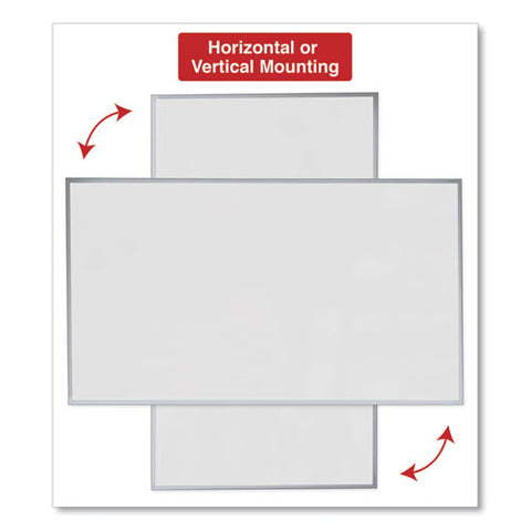 Deluxe Melamine Dry Erase Board, 72" X 48", White Surface, Anodized Aluminum Frame