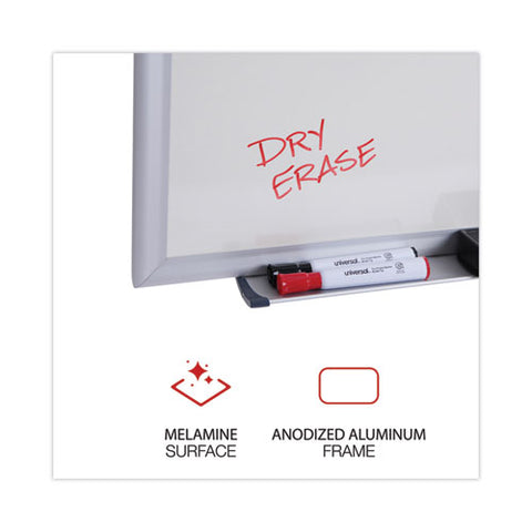 Deluxe Melamine Dry Erase Board, 96" X 48", White Surface, Anodized Aluminum Frame