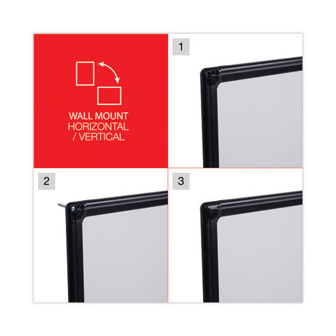 Design Series Deluxe Dry Erase Board, 48" X 36", White Surface, Black Anodized Aluminum Frame