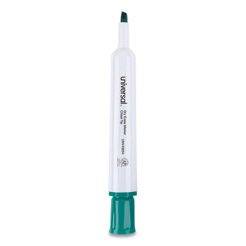 Dry Erase Marker, Broad Chisel Tip, Green, Dozen