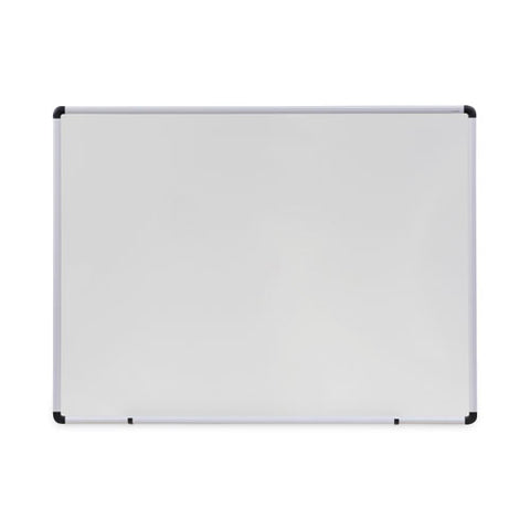 Modern Melamine Dry Erase Board With Aluminum Frame, 48" X 36", White Surface, Satin Aluminum Frame