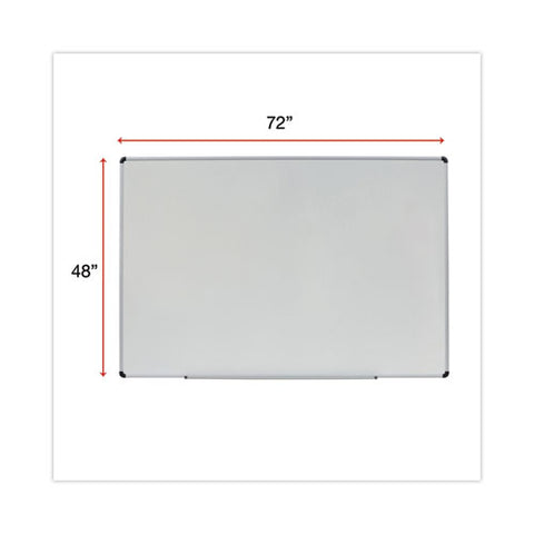 Modern Melamine Dry Erase Board With Aluminum Frame, 72" X 48", White Surface, Satin Aluminum Frame