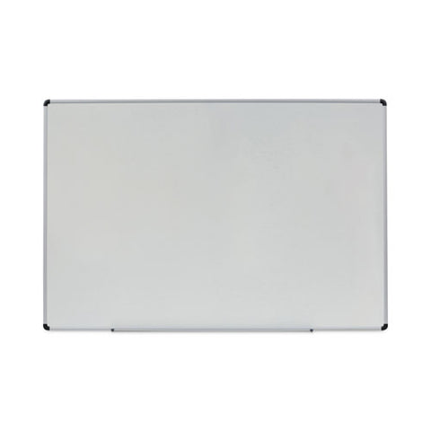 Modern Melamine Dry Erase Board With Aluminum Frame, 72" X 48", White Surface, Satin Aluminum Frame