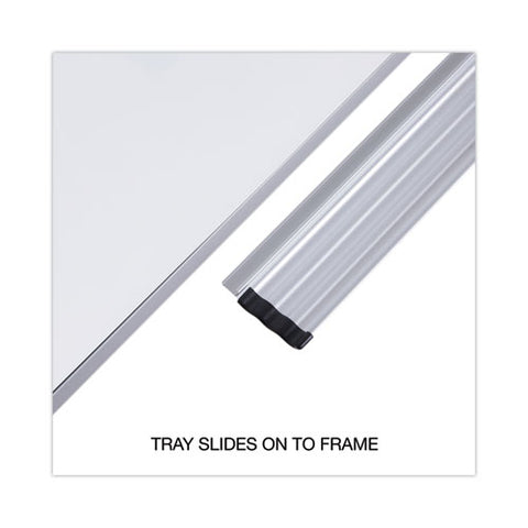 Magnetic Steel Dry Erase Marker Board, 24" X 18", White Surface, Satin Aluminum Frame