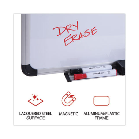 Magnetic Steel Dry Erase Marker Board, 36" X 24", White Surface, Satin Aluminum Frame