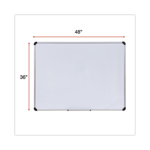 Magnetic Steel Dry Erase Marker Board, 48" X 36", White Surface, Satin Aluminum Frame