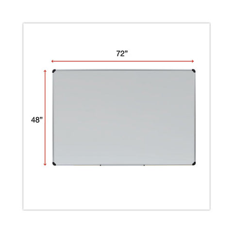 Magnetic Steel Dry Erase Marker Board, 72" X 48", White Surface, Satin Aluminum Frame