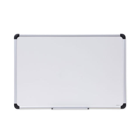 Deluxe Porcelain Magnetic Dry Erase Board, 36" X 24", White Surface, Silver/black Aluminum Frame