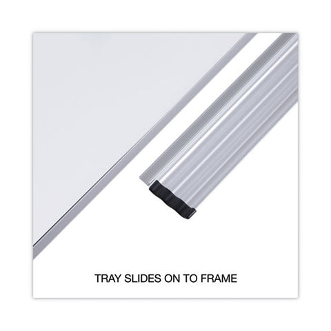 Deluxe Porcelain Magnetic Dry Erase Board, 48" X 36", White Surface, Silver/black Aluminum Frame