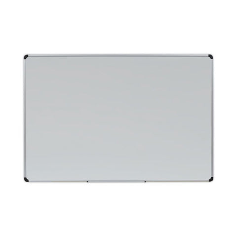 Deluxe Porcelain Magnetic Dry Erase Board, 72" X 48", White Surface, Silver/black Aluminum Frame