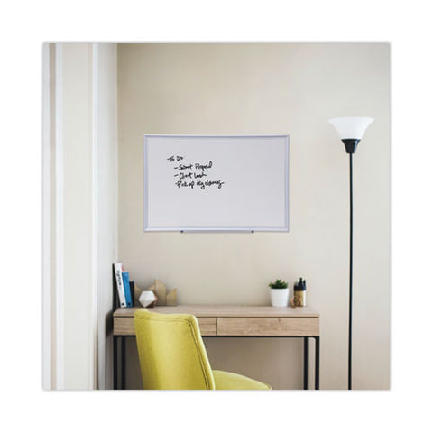 Deluxe Melamine Dry Erase Board, 36" X 24", White Surface, Satin Aluminum Frame