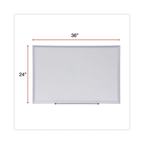 Deluxe Melamine Dry Erase Board, 36" X 24", White Surface, Satin Aluminum Frame