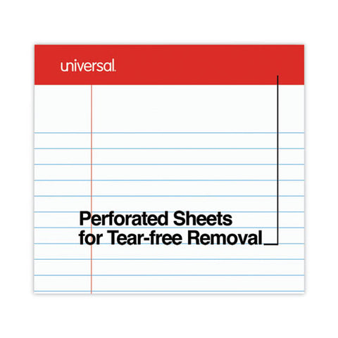 Perforated Ruled Writing Pads, Wide/legal Rule, Red Headband, 50 White 8.5 X 14 Sheets, Dozen