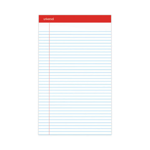 Perforated Ruled Writing Pads, Wide/legal Rule, Red Headband, 50 White 8.5 X 14 Sheets, Dozen