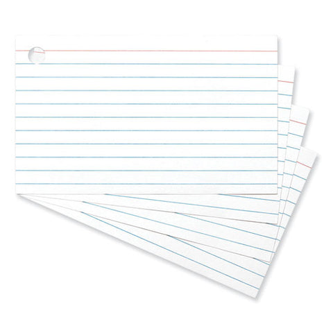 Ring Index Cards, Ruled, 3 X 5, White, 100/pack