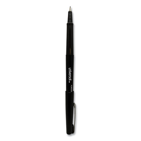 Porous Point Pen, Stick, Medium 0.7 Mm, Black Ink, Black Barrel, Dozen