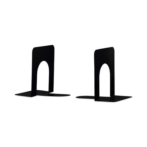 Economy Bookends, Nonskid, 4.75 X 5.25 X 5, Heavy Gauge Steel, Black, 1 Pair