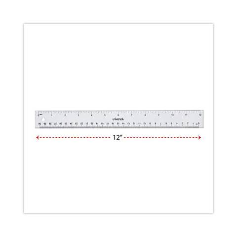 Clear Plastic Ruler, Standard/metric, 12" Long, Clear