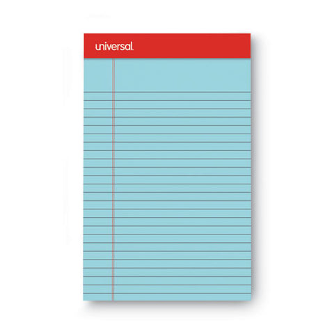 Perforated Ruled Writing Pads, Narrow Rule, Red Headband, 50 Assorted Pastels 5 X 8 Sheets, 6/pack