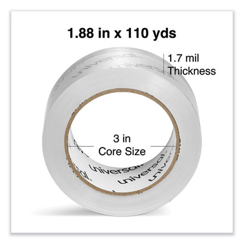 Deluxe General-purpose Acrylic Box Sealing Tape, 1.7 Mil, 3" Core, 1.88" X 109 Yds, Clear, 6/pack