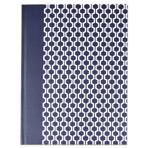 Casebound Hardcover Notebook, 1-subject, Wide/legal Rule, Dark Blue/white Cover, (150) 10.25 X 7.63 Sheets