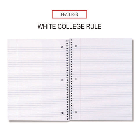 Wirebound Notebook, 1-subject, Medium/college Rule, Black Cover, (70) 10.5 X 8 Sheets