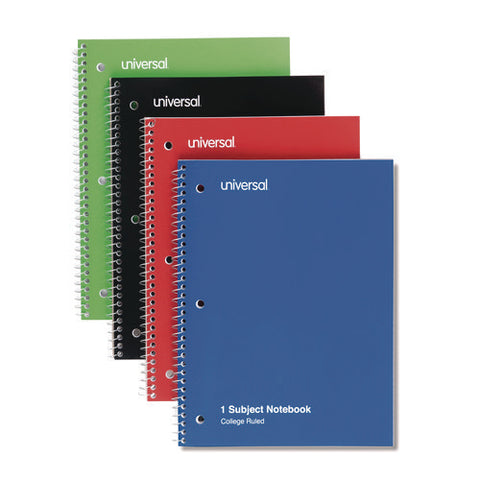 Wirebound Notebook, 1-subject, Medium/college Rule, Assorted Cover Colors, (70) 10.5 X 8 Sheets, 4/pack