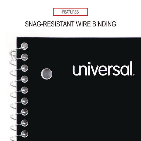 Wirebound Notebook, 1-subject, Wide/legal Rule, Black Cover, (70) 10.5 X 8 Sheets