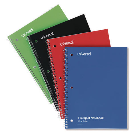 Wirebound Notebook, 1-subject, Wide/legal Rule, Assorted Cover Colors, (70) 10.5 X 8 Sheets, 4/pack