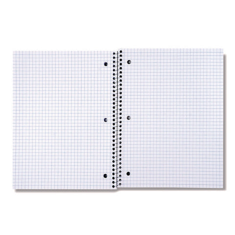 Wirebound Notebook, 1-subject, Quadrille Rule (4 Sq/in), Black Cover, (70) 10.5 X 8 Sheets