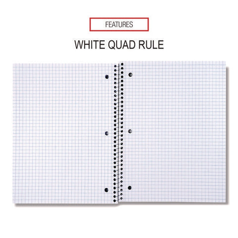 Wirebound Notebook, 1-subject, Quadrille Rule (4 Sq/in), Black Cover, (70) 10.5 X 8 Sheets