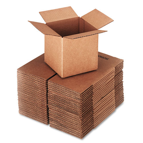 Cubed Fixed-depth Corrugated Shipping Boxes, Regular Slotted Container (rsc), Small, 6" X 6" X 6", Brown Kraft, 25/bundle