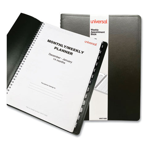 Weekly Planner, 11 X 8, Black Cover, 14-month: Dec 2024 To Jan 2026