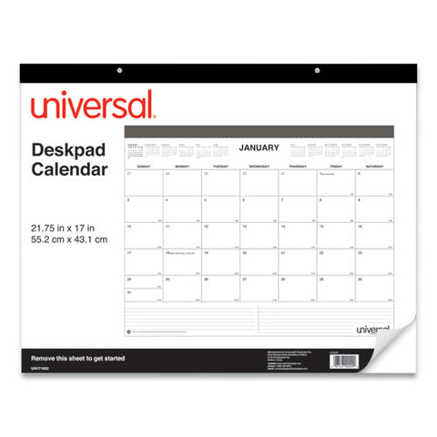 Desk Pad Calendar, 22 X 17, White Sheets, Black Binding, Clear Corners, 12-month (jan To Dec): 2025